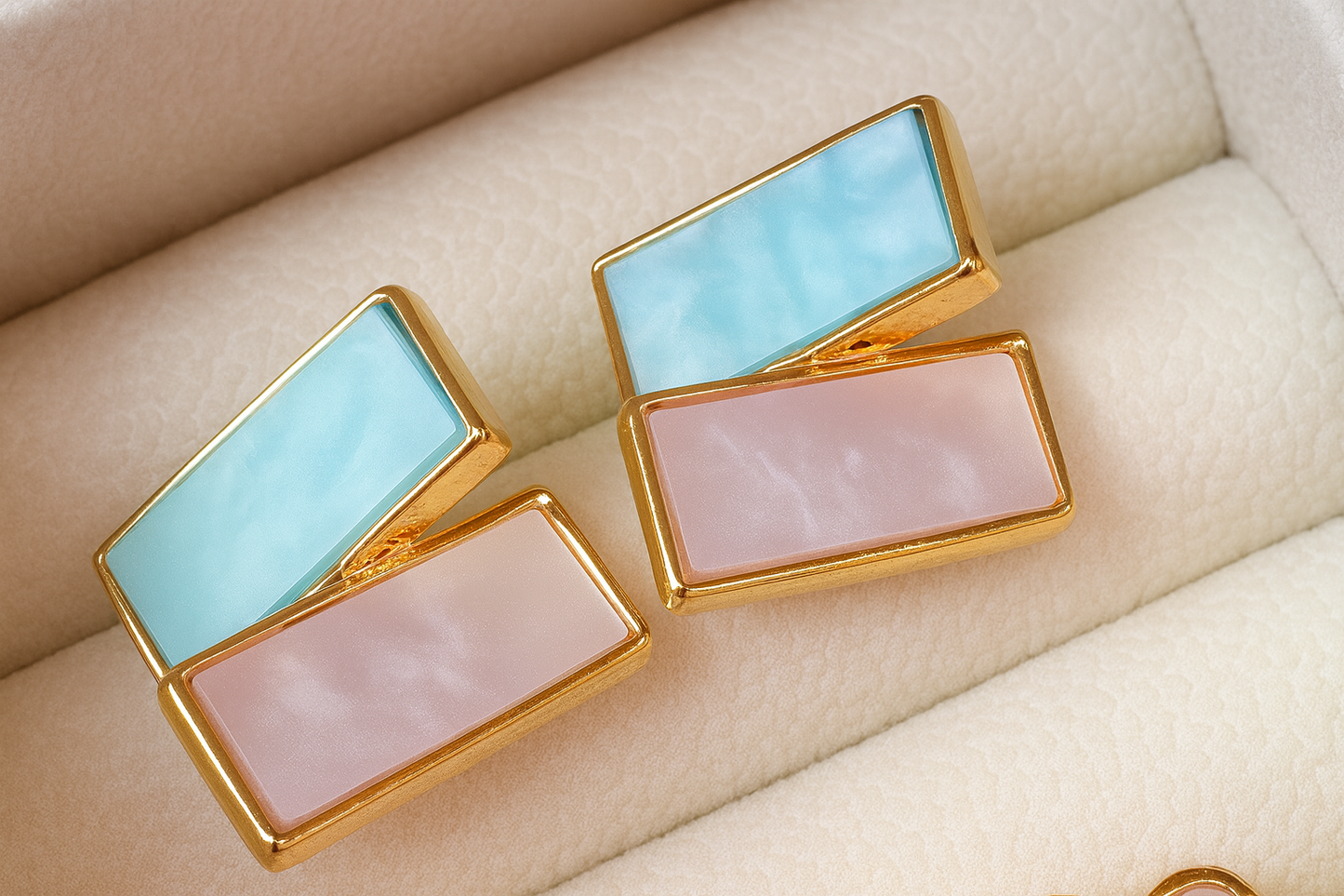 Pastel Harmony Geometric Earrings