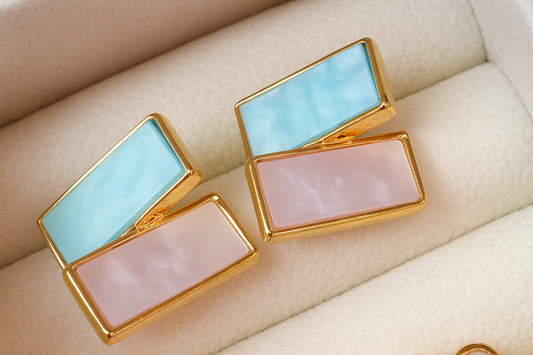 Pastel Harmony Geometric Earrings